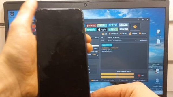 Tecno Spark Go 2022 KG5m Сброс забытых паролей ! Программа Unlocktool. Factory reset + Frp Bypass