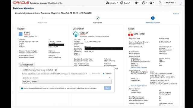 Enterprise Manager Database Migration Workbench Demo смотреть онлайн