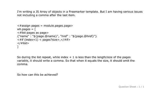 HTML : Freemarker, list index and count condition смотреть онлайн