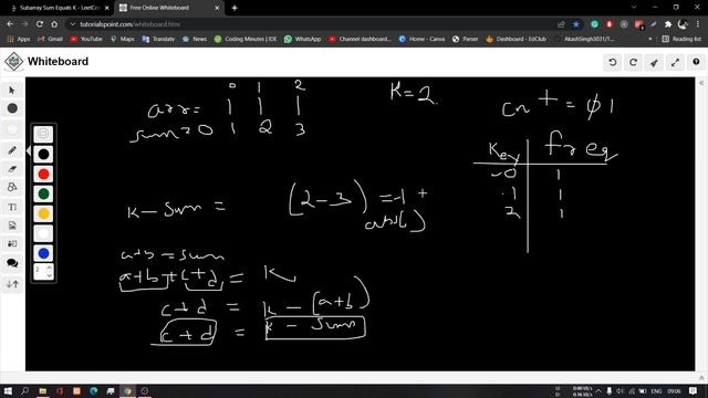 Leetcode 560. Subarray Sum Equals K || hashmap + prefix sum || Leetcode Daily Challenge смотреть онлайн