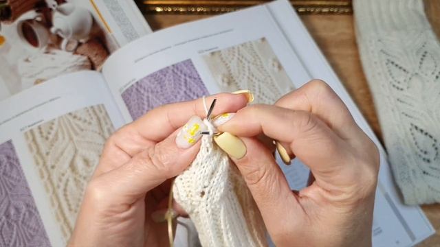 МК Ажурные носки с пяткой способом "СТРОНГ" /ч. 2/ ЯПОНСКИЙ УЗОР 167 по кругу для носков. смотреть онлайн