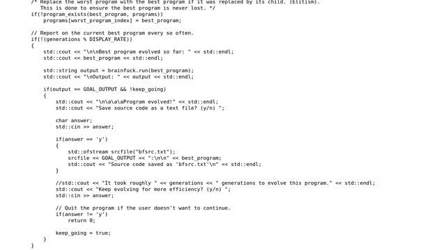 Genetic C++ programming with Brainfuck смотреть онлайн