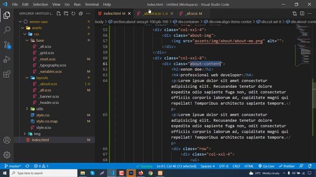 About Section Create a responsive website with SASS & Flexbox Part 7 смотреть онлайн