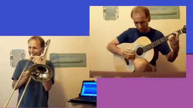 Psychedelic Jam in E Minor guitar with trombone (includes background bones & computer drums) смотреть онлайн