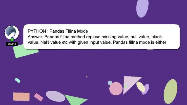 PYTHON : Pandas Fillna Mode смотреть онлайн