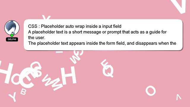 CSS : Placeholder auto wrap inside a input field смотреть онлайн