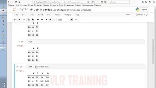 How to join in Pandas in Telugu | Join pandas with Python | VLR Training Class - 41 смотреть онлайн