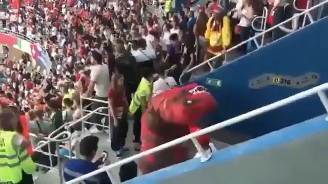мужик в костюме динозавра буянит на трибунах смотреть онлайн