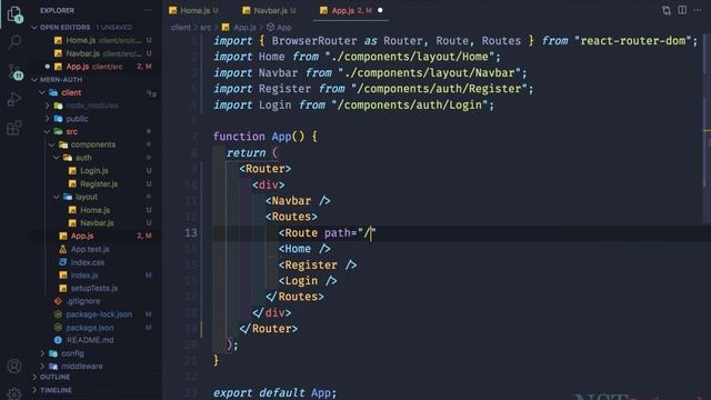 14 lecture configuring react router - MERN STACK authentication and deployment смотреть онлайн