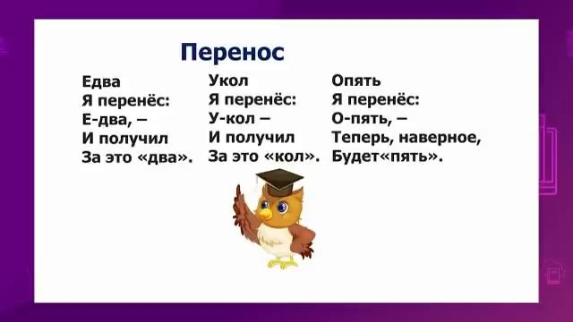 Обучение грамоте. 1 класс. Как переносить слова /13.04.2021/ смотреть онлайн
