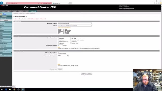 Kyocera Command Center Setup Taskalfa Old Model 4550ci