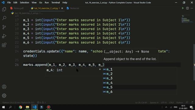 Tutorial 13 | Exercise 2: My Report Card Solution?? | Complete Python Course смотреть онлайн