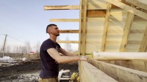Баня афрейм №4 построили A-frame за 2 дня без проекта