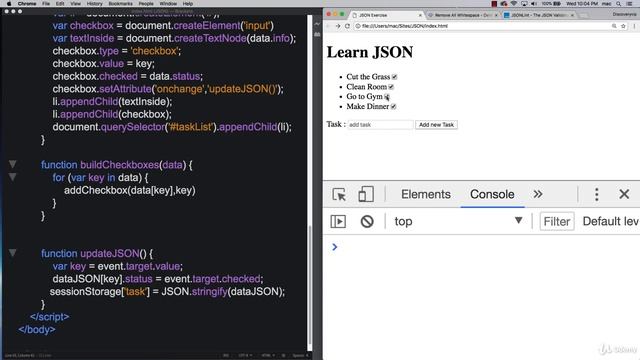 JSON+AJAX+API 0310 JSON Exercise sessionStorage ready data смотреть онлайн