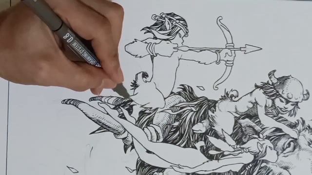Fantasy Art Drawing. Pen and Ink Process. смотреть онлайн