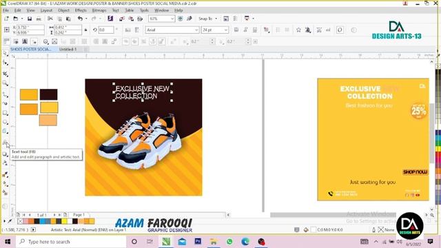 CorelDraw Tutorial | Shoes Social Media Sale Banner Design in CorelDraw IN HINDI #AZAM_FAROOQI смотреть онлайн