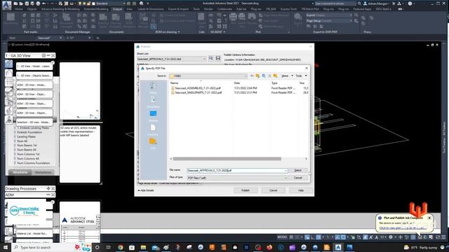 ADVANCE STEEL: Autocad Batch Plot. смотреть онлайн
