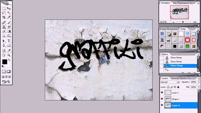 Put Graffiti On A Wall In Photoshop смотреть онлайн