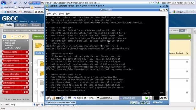 Lecture lab: Compile Apache 2 Server with SSL and Create SSL Certificates смотреть онлайн