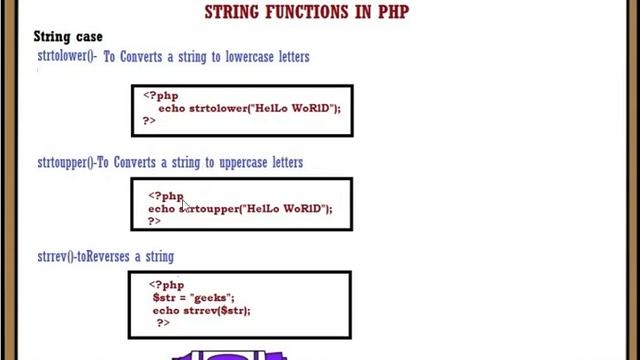 strtolower() | strtouppwr() | string function in php смотреть онлайн