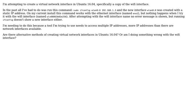 Unix & Linux: Create virtual network interface in Ubuntu 16.04 смотреть онлайн