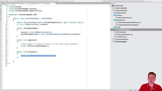 C# Architecture and more with NET Core | S2P48 | Implementing the second part of InMemory UnitOfWor смотреть онлайн