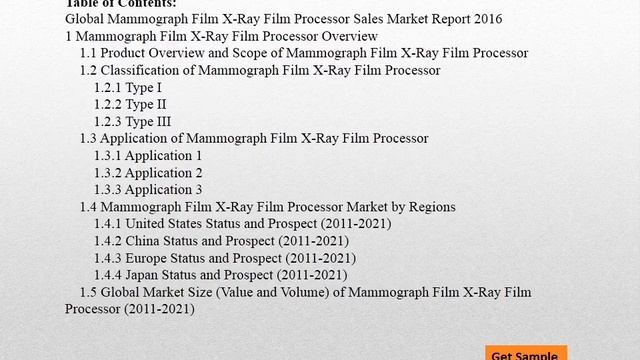 Global Mammograph Film X-Ray Film Processor Market Research and Analysis 2021 смотреть онлайн
