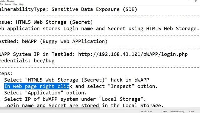 bWAPP - Sensitive Data Exposure - HTML5 Web Storage Secret - OWASP Top 10 смотреть онлайн