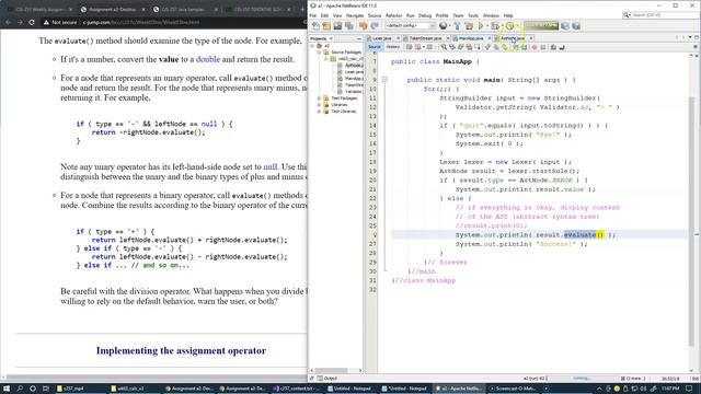 3.13 Assignment a2, calling AstNode.evaluate() from main() смотреть онлайн