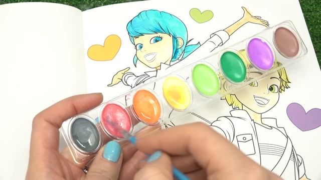 Miraculous Ladybug Coloring Book Pages with Marinette, Alya, and Adrien смотреть онлайн