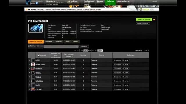 Как подать заявку для участия в турнире? смотреть онлайн