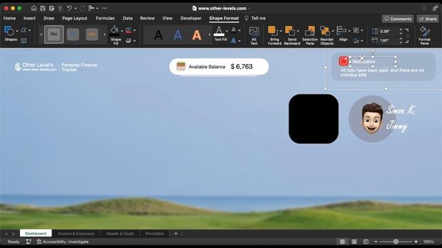 Animated Personal Finance Tracker Dashboard - Mac Theme