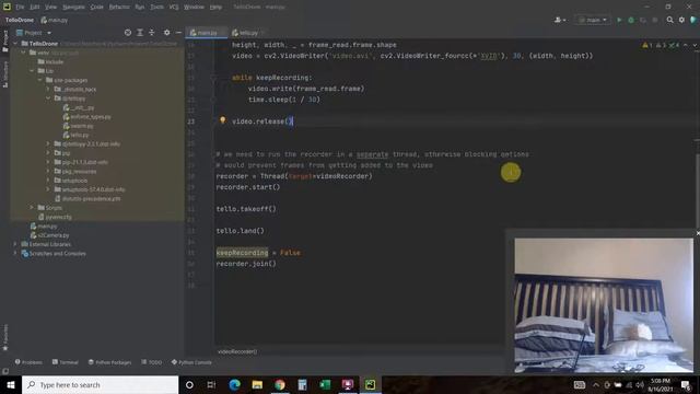 Record a Video from Tello Drone with Python | #151 (Python Drone #3) смотреть онлайн