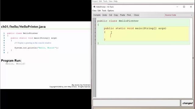Big java 1.4.1: HelloPrinter part1 смотреть онлайн