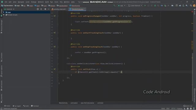 TIP CALCULATOR APP || SEEKBAR || PART 2 || ANDROID STUDIO(version 3.6.1) || CODE ANDROID || JEEVAN смотреть онлайн