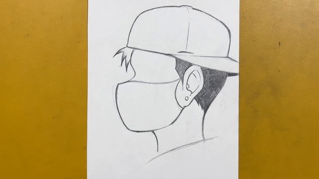 Easy anime sketch // how to draw anime boy wearing face mask step-by-step смотреть онлайн