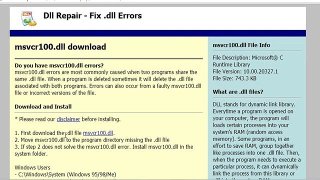 How to Fix MSVCR100.dll Error in English/Urdu/Hindi смотреть онлайн