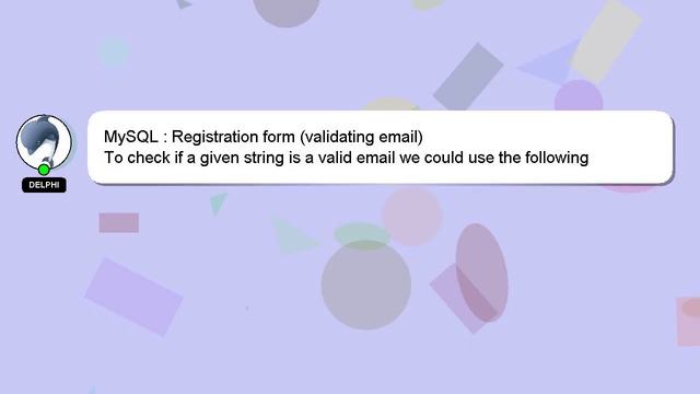 MySQL : Registration form (validating email) смотреть онлайн