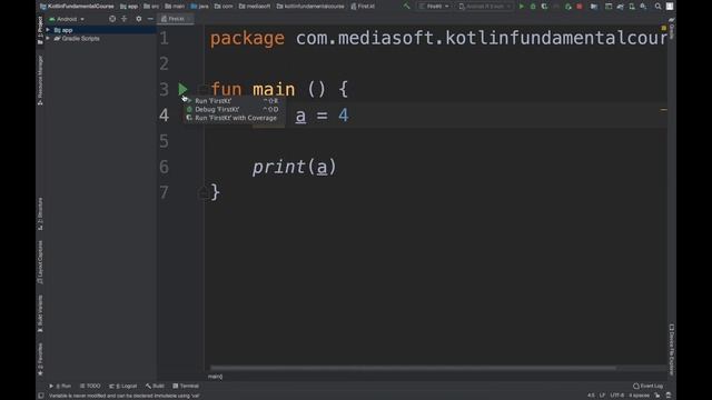 Kotlin Programming Crash Course Variable Introduction смотреть онлайн