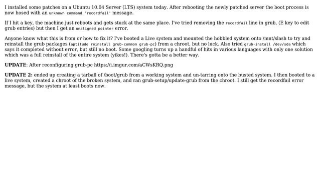 DevOps & SysAdmins: Ubuntu Grub fails with: unknown command recordfail (3 Solutions!!) смотреть онлайн