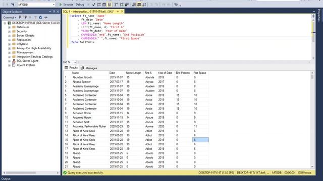 MS SQL covering CHARINDEX functions using functions in WHERE clause. смотреть онлайн