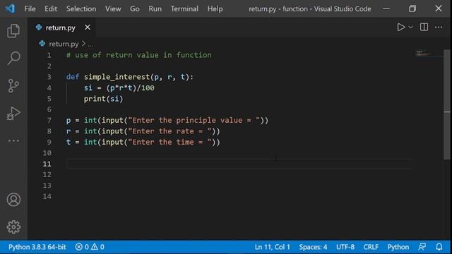 V5 - Introduction to 'return' keyword in python function смотреть онлайн