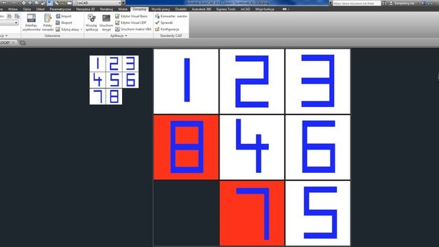 square puzzle game in AutoCAD (lisp programming) смотреть онлайн