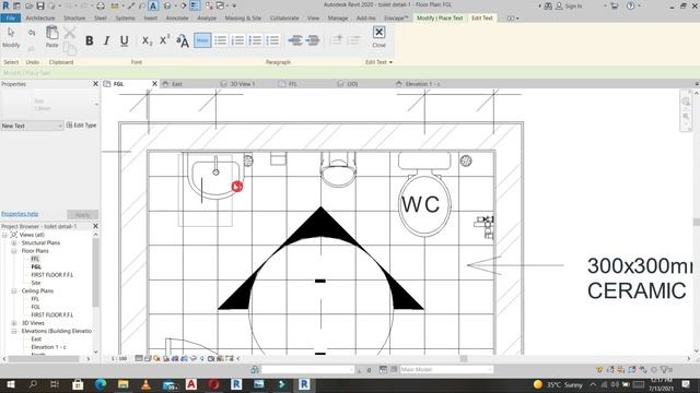 Bathroom Design with Details in Revit Architecture | Details of a Bathroom смотреть онлайн