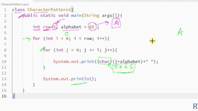 #1 Character Pattern in Java || Right Triangular Alphabet Pattern смотреть онлайн