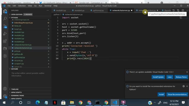 Learn Python Build chat application in python- Client server programming Python FreeTutorial смотреть онлайн