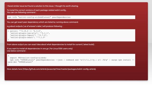 How to install eslint-config-airbnb properly ? `UNMET PEER DEPENDENCY` смотреть онлайн