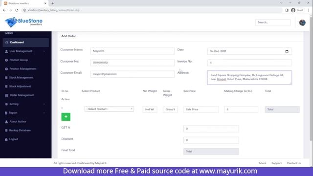 Jewellery shop management system project in php | jewellery billing software | full source code смотреть онлайн