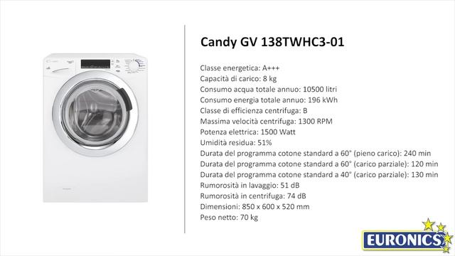 Candy Lavabiancheria Grandò Vita (GV 138TWHC3-01) смотреть онлайн