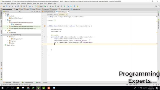 Simple QR Barcode Scanner using Google Vision API Android Studio Tutorial смотреть онлайн